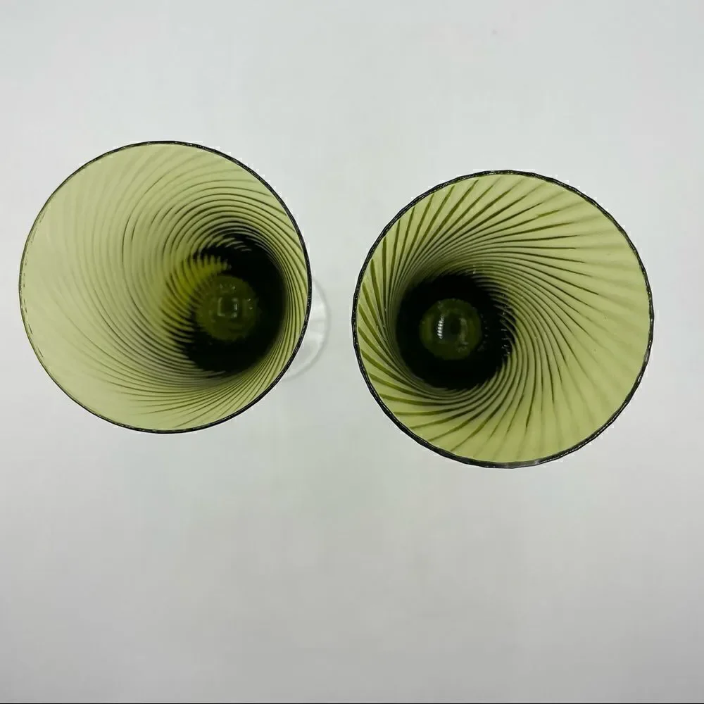 Pair of Vintage Swirl Champagne Glasses